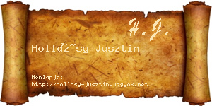 Hollósy Jusztin névjegykártya